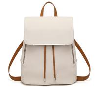 Miss Lulu Rucksack Damen Kunstleder Rucksack Damen Elegant Rolltop Rucksack Damen Tunnelzug-Design Cityrucksack Tasche Schulrucksäcke