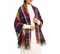 Miss Lulu Schal Damen Winter, Großer Karierter Winterschal mit Fransen | Weicher Tartanschal für Damen, großer karierter Deckenschal mit Fransen als Stola und Schultertuch für Herbst und Winter
