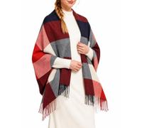 Miss Lulu Schal Damen Winter, Großer Karierter Winterschal mit Fransen | Weicher Tartanschal für Damen, großer karierter Deckenschal mit Fransen als Stola und Schultertuch für Herbst und Winter