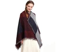 Miss Lulu Schal Damen, Winter Schals Warm Kuschelig, Wollschal Loop für Frauen, Elegant Kariert als Geschenk, Grün Rot Beige Rosa Braun