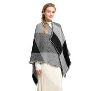 Miss Lulu Schal Damen, Winter Schals Warm Kuschelig, Wollschal Loop für Frauen, Elegant Kariert als Geschenk, Grün Rot Beige Rosa Braun