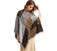 Miss Lulu Schal Damen, Winter Schals Warm Kuschelig, Wollschal Loop für Frauen, Elegant Kariert als Geschenk, Grün Rot Beige Rosa Braun