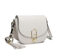 Miss Lulu Schultertasche Damen Umhängetasche Cross Body Bag Modern Mit Reißverschluss Quaste Urlaub Shopping (Weiss)