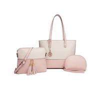 Miss Lulu Tasche Damen Schultertaschen Shopper Groß Handtaschen Henkeltasche 3-teiliges Set Quaste Umhängetasche Aktentasche für Arbeit Schule