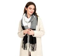 Oak & Tea Damen Schals Winter Warm Tartan Schals Kaschmir Gefühl Wraps, Schal Geschenke für Frauen (Schwarz)