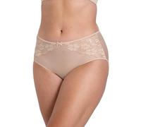 Miss Mary of Sweden Jacquard & Lace Panty - Mikrofaser, Dekorative Spitze Vorne, Baumwollzwickel, Bequeme Slip-Trosa 48 Beige