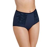 Miss Mary of Sweden Lovely Lace Miederhose mit Hoher Taille - Bauchkontrolle, Baumwollzwickel, Kühlendes Material, Formende Spitze 52 Dunkelblau
