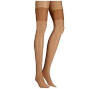 Miss O Damen glanzende bolle jarretelkousen. beige-zwart. - Zwart, L-XL Miss O 1 Paar Gl nzend Ges umt Strapse Str mpfe Beige Schwarz 15 Den Beige Schwarz L XL, Beige/Schwarze Naht, L-XL EU