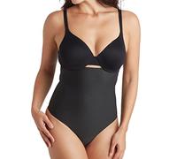Miss Perfect TC Shapewear Damen - Hoher String - Sleek Essentials High Waist Thong (S-XL), Farbe:Schwarz (BK), Größe:L