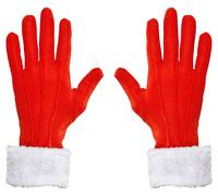 Miss Santa Handschuhe mit Plüschbesatz | OS - Rot | Wir machen Party.de |