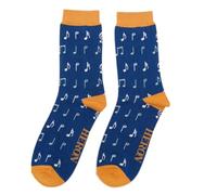 Miss Sparrow Music Notes on Navy Herren-Knöchelsocken für Erwachsene, Einheitsgröße, mehrfarbig, Größe 39-45, Mehrfarbig, 6-11