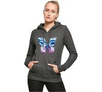 Miss Tee Damen Chromed Butterfly Hoody Charcoal, L