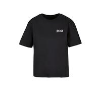 Miss Tee Damen Girls Peace Hand Tee Black, M