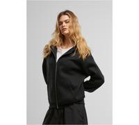 Miss Tee Damen Peace Sign EMB Fluffy Zip Hoody MST280 Black-2XL