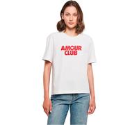 Miss Tee Women's MST336-Amour Club Heart Tee T-Shirt, White, M