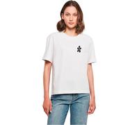 Miss Tee Damen T-Shirt Good Karma Happy Flower MST340 White-XL