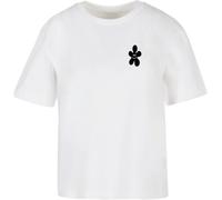 Miss Tee Damen T-Shirt Good Karma Happy Flower MST340 White-L