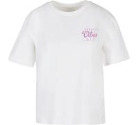 Miss Tee Damen T-Shirt Good Vibes Wording Tee MST190 White-XL