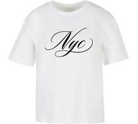 Miss Tee Damen T-Shirt Nyc Calligraphy Letters MST296 White-S