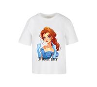 Miss Tee Damen T-Shirt Don't Care Handsign MST165 Weiß 4XL