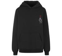 Kapuzensweatshirt MISS TEE "Miss Tee K Heart EMB Fluffy Hoody", Damen, Gr. S, schwarz, 100% Baumwolle, bedruckt, Sweatshirts (60442115-S) schwarz