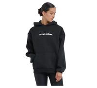 Miss Tee Karma Butterfly Ladies Fluffy Hoody Black, L