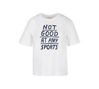 Miss Tee Damen-T-Shirt "Not Good at Any Sports" Weiß L