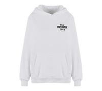Miss Tee Kapuzensweatshirt The Brunch Club Fluffy Hoody Damen Gr. S Weiß, bedruckt