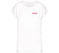 Miss Tee Damen T-Shirt Three In A Row Ladies Extended Shoulder MST352 White-XL