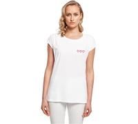 Miss Tee Damen T-Shirt Three In A Row Ladies Extended Shoulder MST352 White-L