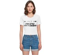 Miss Tee Women's MST316-Number One Racing Team Tee T-Shirt, White, XXL