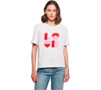 Miss Tee Damen T-Shirt Love Heart Letters MST363 White-XS