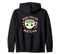 Miss You So Matcha Lover Grüner Tee Matcha Wortspiel Kawaii Grafik Kapuzenjacke
