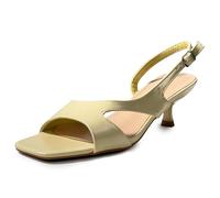 MISSCAI Damen Sandalen Sommer Elegant Absatz 6 cm Slingback Sandaletten Damen mit Schnalle Eckige Spitze Offene Zehen für Hochzeit Büro Abend Sommer Hellgelb 39