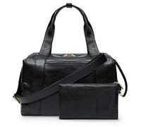 MISSFONG Reisetasche Travelite Sporttasche Reisetasche Damen Herren Weekender Große Wickeltasche PULeder Wickelrucksack Babytasche Kliniktasche 29L Handgepäcktasche für Reisen Fitness Business-Schwarz