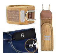 MissFox Schnallenloser Elastischer Gürtel mit Metallhaken - 2er Verstellbarer Stretchgürtel für Jeans, Unsichtbarer Taillengürtel mit Klettverschluss, Unisex