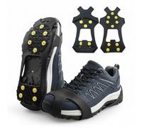 MissFox Spikes für Schuhe Winter, 2026 Neu schneeketten für Schuhe mit 10 Edelstahl-Spikes, Anti-Rutsch Schuhspikes zum Überziehen für Wandern, Trekking, Trail Running, EIS & Schnee