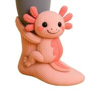 MissFox Stricksocken Damen mit 3D Tieren, Handgehäkelte Kuschelsocken Doppellagige Warme Wintersocken aus Baumwolle, Lustige Faultier Socken für Weihnachten & Wintergeschenke