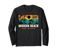 Mission Beach San Diego im Retrodesign Mission Beach CA Langarmshirt