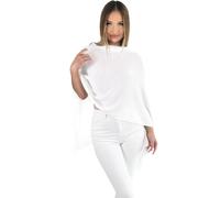 Mississhop 221 Poncho aus Mischgewebe für Damen Cape Überwurf One Size Creme-weiß