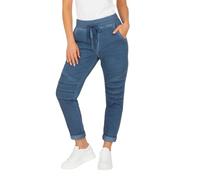 Mississhop 325 Damen Hose Freizeithose Stoffhose Elegante Haremshose im Birker Look Dunkelblau