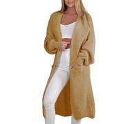 Mississhop 384 Longstrickjacke extra Lange Strickjacke Cardigan Jacke Camel