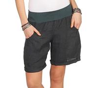 Mississhop Damen Leinenshorts Bermuda - Kurze Sommerhose aus 100% Leinen, luftig, elegant, mit Knöpfen