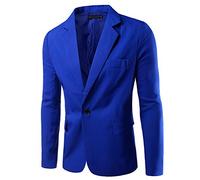 MISSMAO Herren Casual Beiläufiger EIN Knopf Stilvoller Anzug Jacken Mantel Blazer ab Geschäft Anzugjacken Königsblau XS