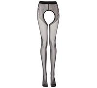 Miss O Gesäumte Strumpfhose mit offenem Schritt, Schwarz, S-M