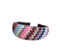Missoni Knitted Headband, Strick-Haarreif, Zickzack-Beere-Blau