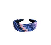 Missoni Knitted Headband, Strick-Haarreif, Zickzack-Multicolor Lila-Rosa