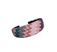 Missoni Knitted Headband, Strick-Haarreif, Zickzack-Rost-Blau-Lurex