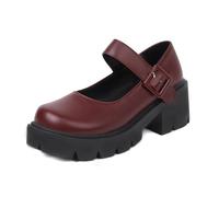 MISSUIT Damen Plateau Mary Jane Blockabsatz Riemchen Gothic Schuhe