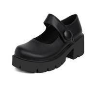 MISSUIT Damen Plateau Mary Jane Schuhe Gothic Chunky Blockabsatz